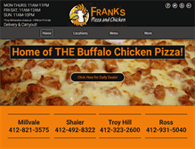 Tablet Screenshot of frankspizzachicken.com